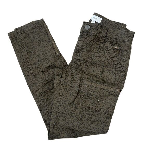 Joie Park Skinny Leopard Green Moto Cargo Ankle Fit Skinny Jeans Size 25 - Picture 6 of 16